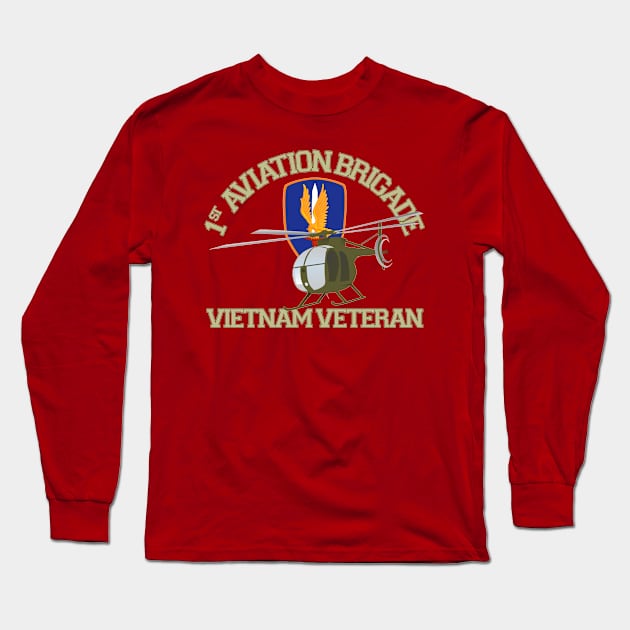 1st Aviation OH-6 Vietnam Long Sleeve T-Shirt by MilitaryVetShop